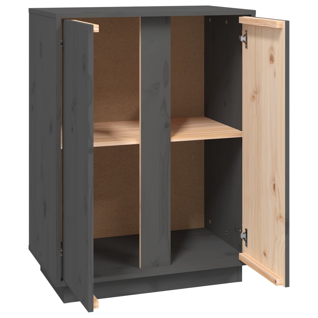 skænk 60x35x80 cm massivt fyrretræ grå