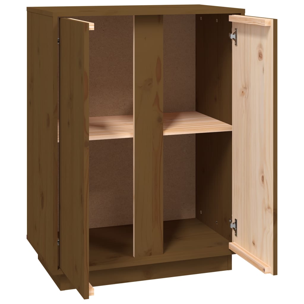 skænk 60x35x80 cm massivt fyrretræ gyldenbrun