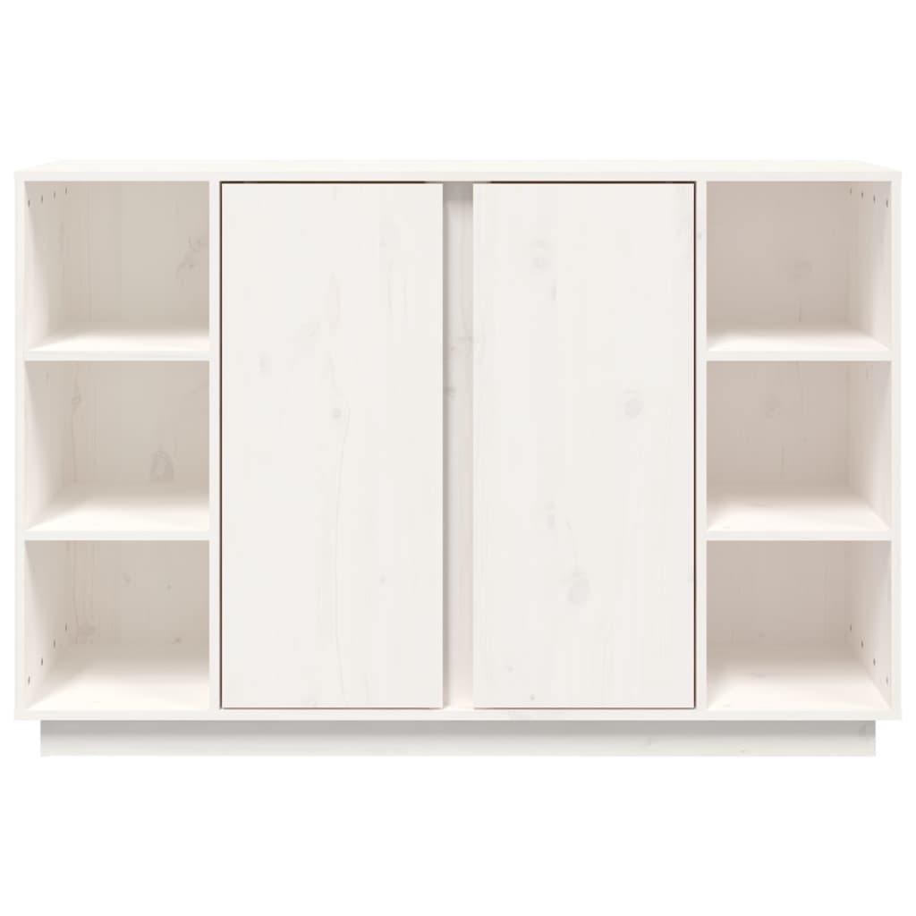 skænk 120x35x80 cm massivt fyrretræ hvid