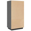 højskab 60x40x116,5 cm massivt fyrretræ grå
