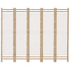 5-panels rumdeler 200 cm foldbar bambus og kanvas
