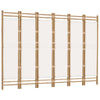 6-panels rumdeler 240 cm foldbar bambus og kanvas