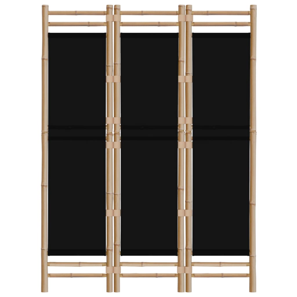 3-panels rumdeler 120 cm foldbar bambus og kanvas
