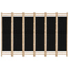 6-panels rumdeler 240 cm foldbar bambus og kanvas