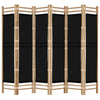 6-panels rumdeler 240 cm foldbar bambus og kanvas
