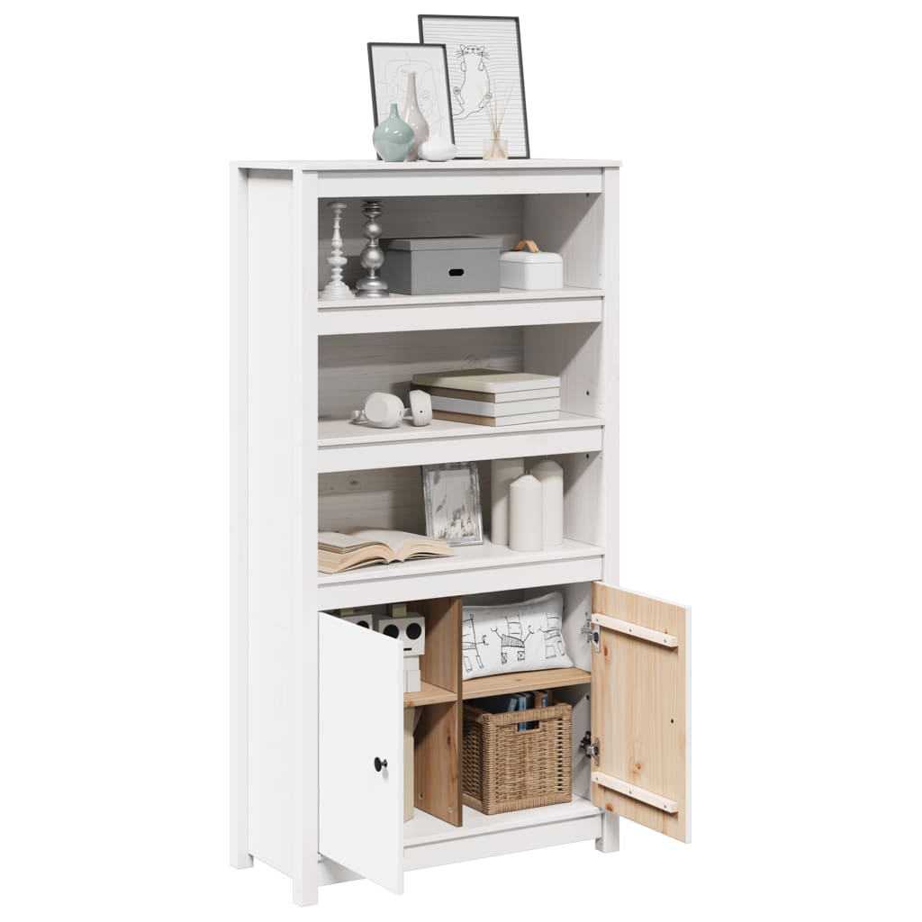 skab 80x35x154 cm massivt fyrretræ hvid