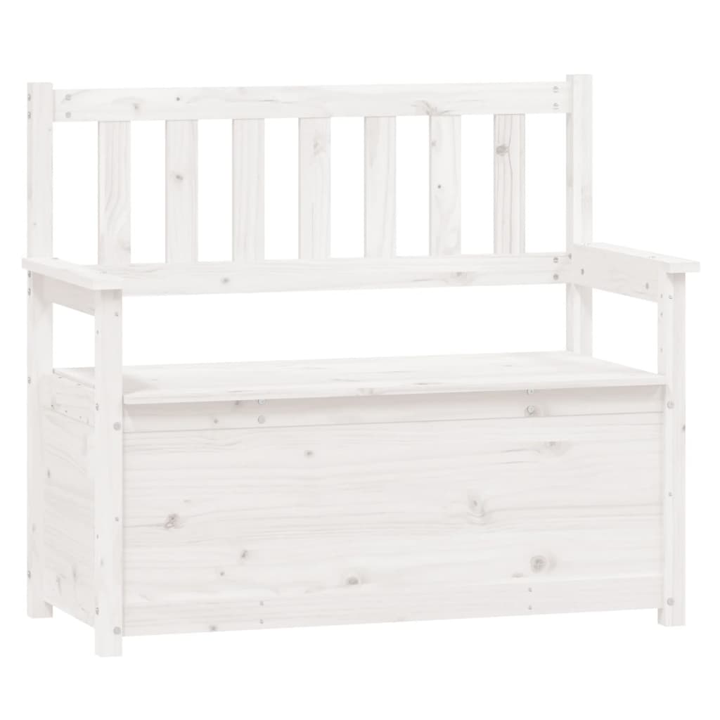 bænk 112,5x51x,5x96,5 cm massivt fyrretræ hvid
