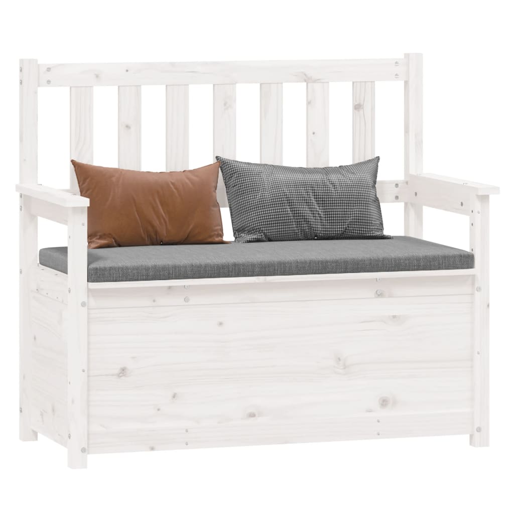 bænk 112,5x51x,5x96,5 cm massivt fyrretræ hvid