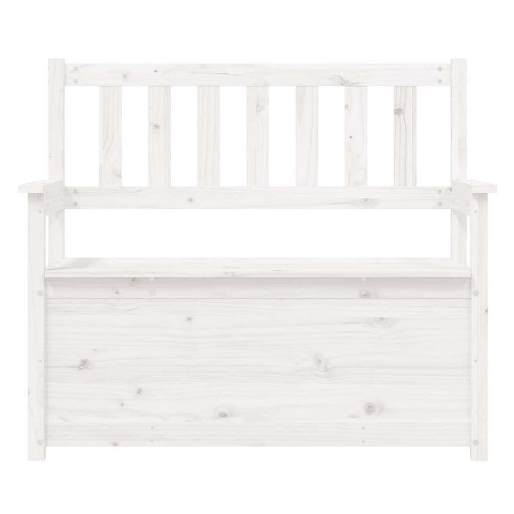 bænk 112,5x51x,5x96,5 cm massivt fyrretræ hvid