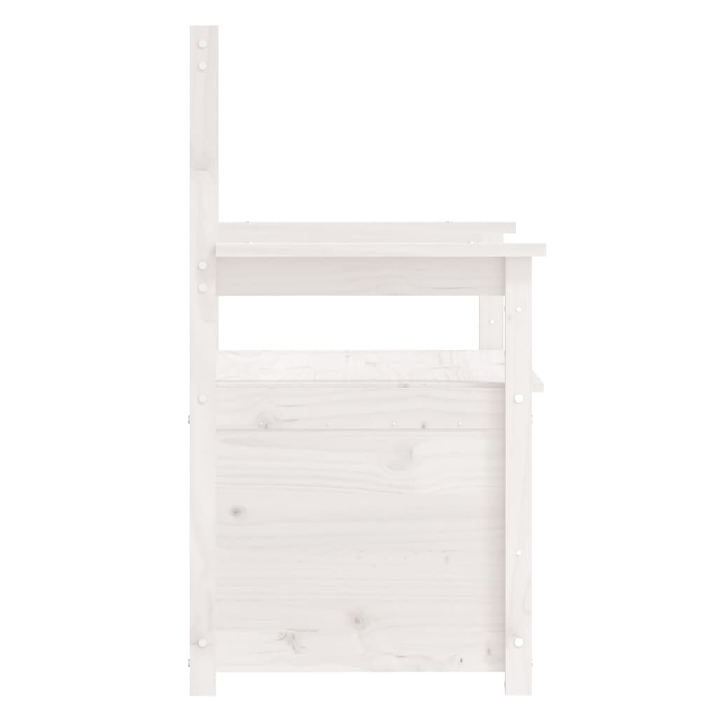 bænk 112,5x51x,5x96,5 cm massivt fyrretræ hvid