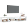 tv-skab med LED-lys 240x35x40 cm hvid