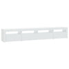 tv-skab med LED-lys 240x35x40 cm hvid