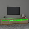 tv-skab med LED-lys 240x35x40 cm sonoma-eg