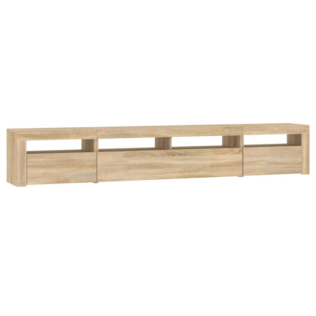 tv-skab med LED-lys 240x35x40 cm sonoma-eg