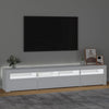tv-skab med LED-lys 210x35x40 cm hvid