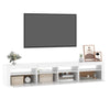tv-skab med LED-lys 210x35x40 cm hvid