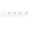 tv-skab med LED-lys 210x35x40 cm hvid