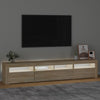 tv-skab med LED-lys 210x35x40 cm Sonoma-eg