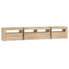 tv-skab med LED-lys 210x35x40 cm Sonoma-eg
