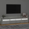 tv-skab med LED-lys 210x35x40 cm betongrå
