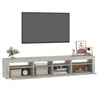 tv-skab med LED-lys 210x35x40 cm betongrå