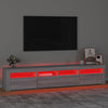 tv-skab med LED-lys 210x35x40 cm Grå sonoma-eg