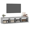 tv-skab med LED-lys 210x35x40 cm Grå sonoma-eg