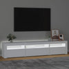 tv-skab med LED-lys 195x35x40 cm hvid