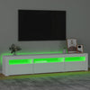 tv-skab med LED-lys 195x35x40 cm hvid