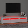 tv-skab med LED-lys 195x35x40 cm hvid