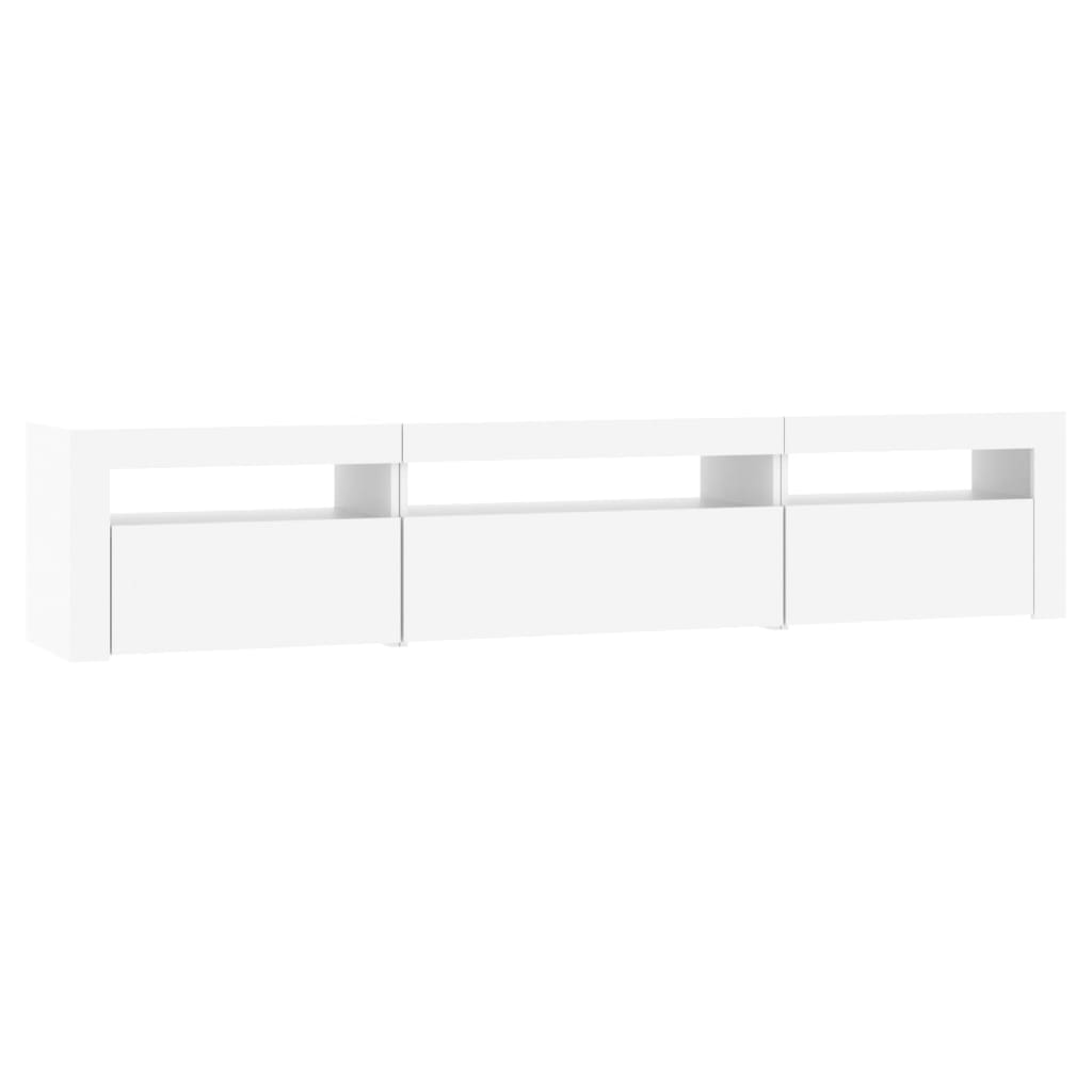 tv-skab med LED-lys 195x35x40 cm hvid