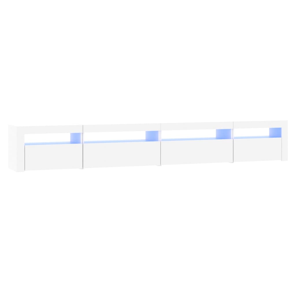 tv-skab med LED-lys 270x35x40 cm hvid