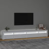 tv-skab med LED-lys 270x35x40 cm hvid