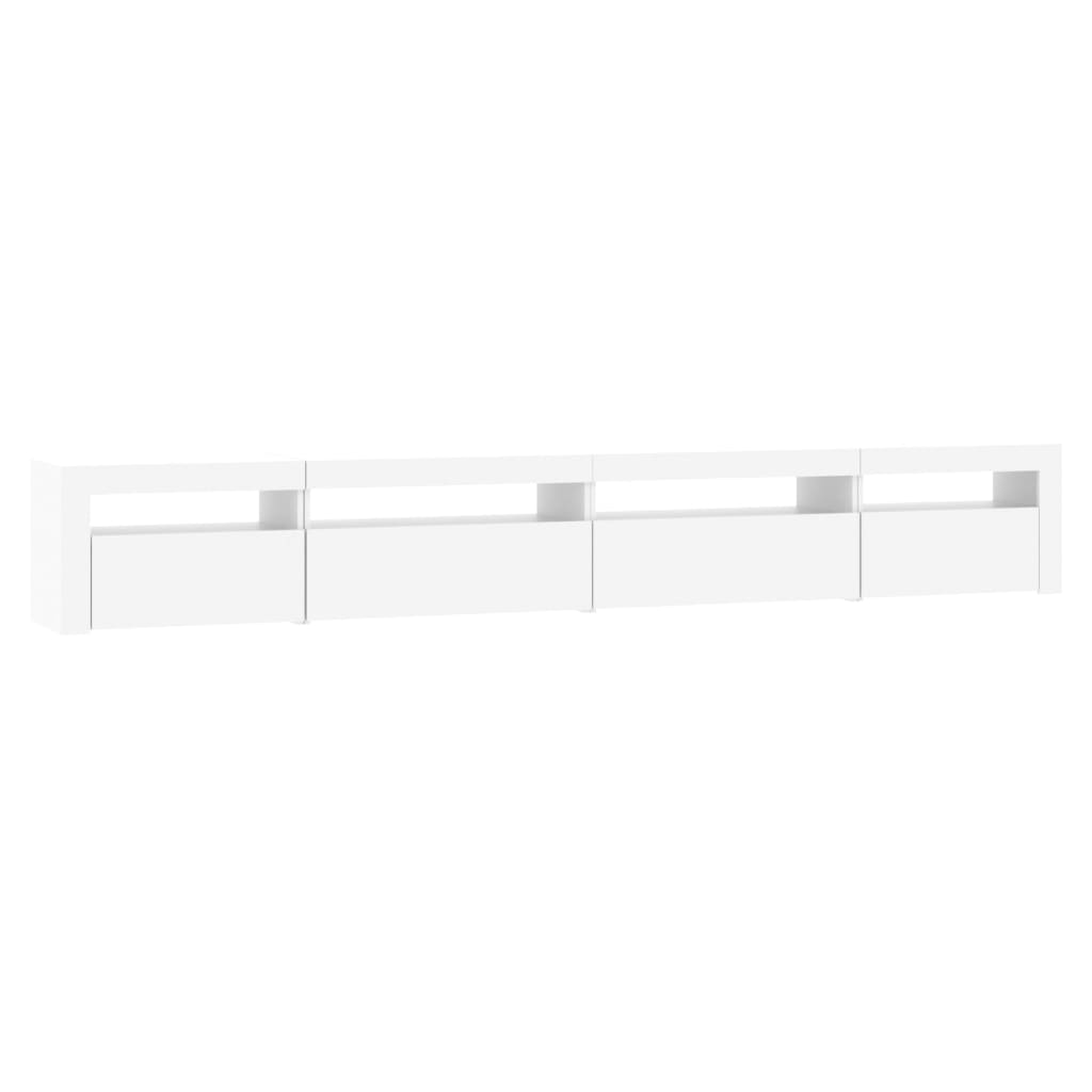 tv-skab med LED-lys 270x35x40 cm hvid