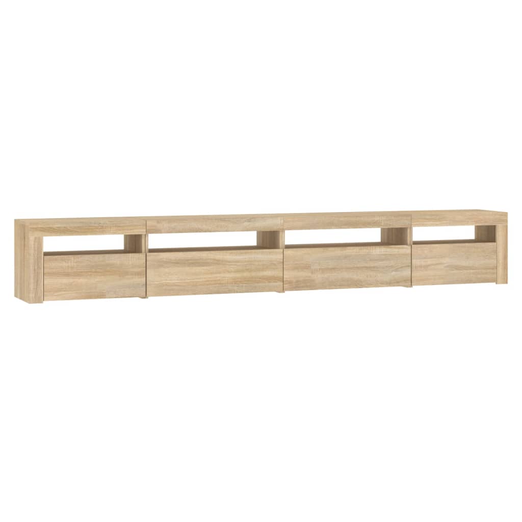 tv-skab med LED-lys 270x35x40 cm Sonoma-eg