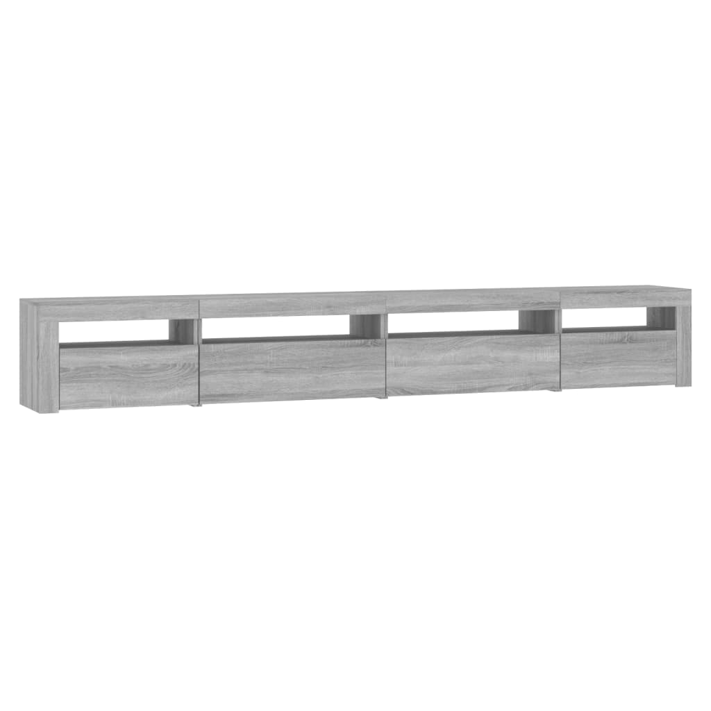 tv-skab med LED-lys 270x35x40 cm Grå sonoma-eg