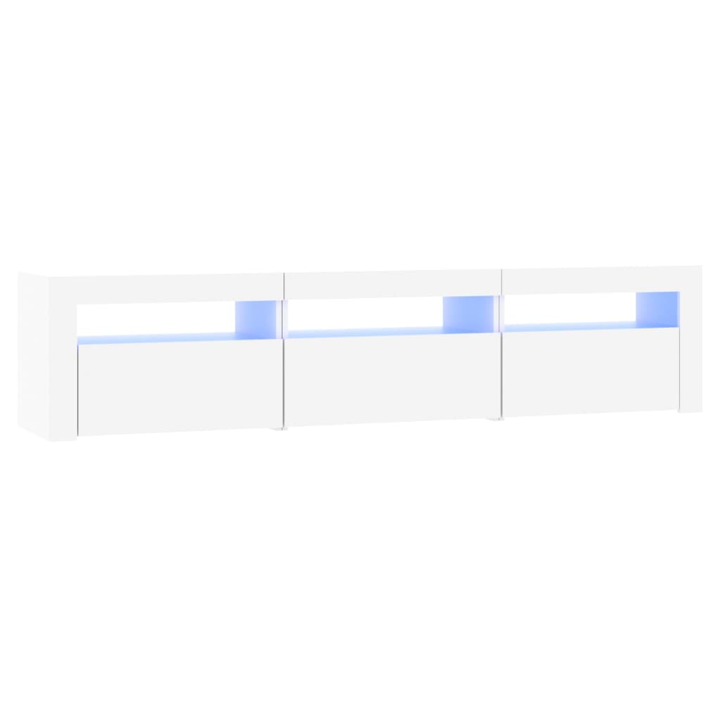 tv-skab med LED-lys 180x35x40 cm hvid