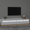 tv-skab med LED-lys 240x35x40 cm hvid