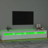 tv-skab med LED-lys 240x35x40 cm hvid