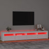 tv-skab med LED-lys 240x35x40 cm hvid