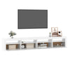 tv-skab med LED-lys 240x35x40 cm hvid