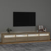 tv-skab med LED-lys 240x35x40 cm sonoma-eg