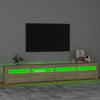 tv-skab med LED-lys 240x35x40 cm sonoma-eg