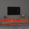 tv-skab med LED-lys 240x35x40 cm sonoma-eg