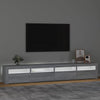 tv-skab med LED-lys 240x35x40 cm grå sonoma-eg
