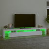 tv-skab med LED-lys 260x36,5x40 cm hvid