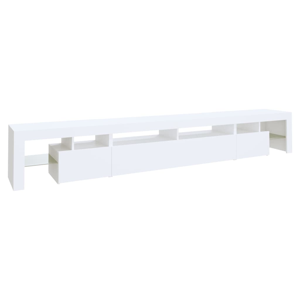 tv-skab med LED-lys 260x36,5x40 cm hvid