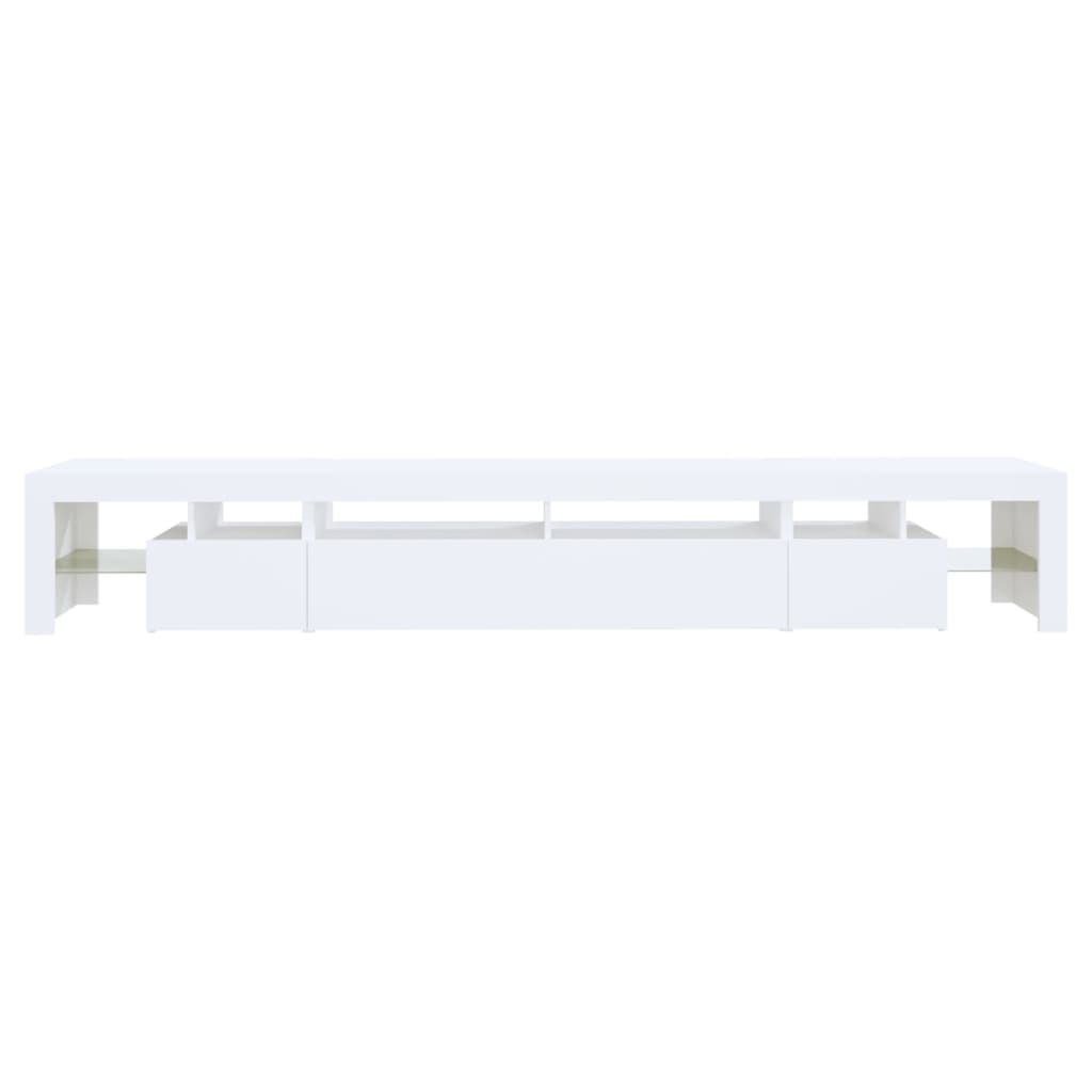 tv-skab med LED-lys 260x36,5x40 cm hvid