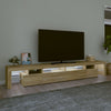 tv-skab med LED-lys 260x36,5x40 cm sonoma-eg
