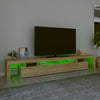 tv-skab med LED-lys 260x36,5x40 cm sonoma-eg